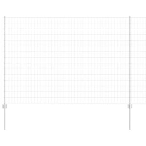 vidaXL Valla con Poste Plateado