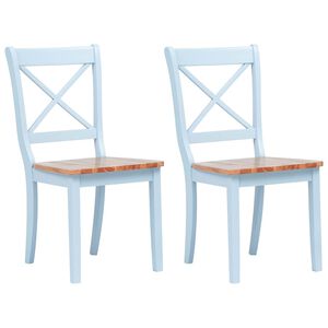 vidaXL Sillas comedor 2 uds madera maciza caucho gris y madera claro