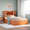 vidaXL Estructura de cama sin colch&oacute;n madera maciza marr&oacute;n 135x190 cm