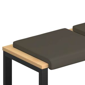 vidaXL Coj&iacute;n de banco 4 uds. Cuero sint&eacute;tico Gris Profundidad 35 cm