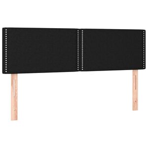 vidaXL Cabeceros tela negro 144x5x78/88 cm