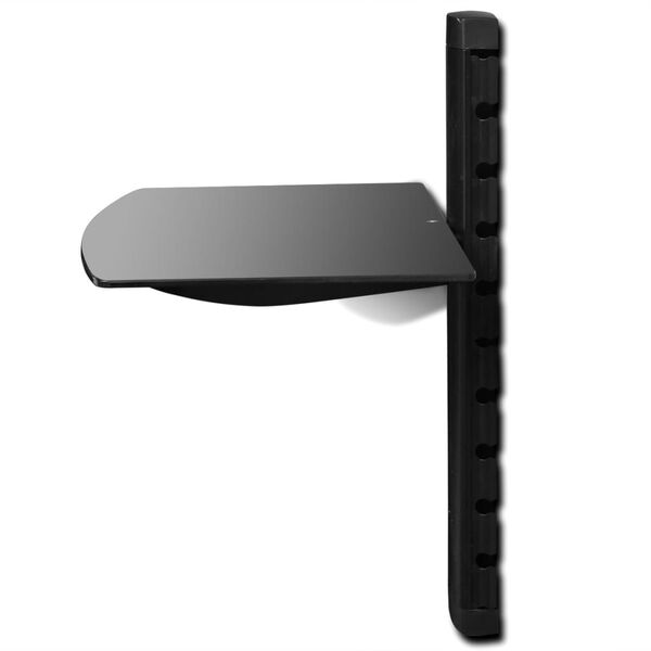 vidaXL Estante de pared para aparatos DVD 1 nivel de vidrio negro
