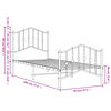 vidaXL Estructura cama sin colchón con estribo metal negro 90x190 cm