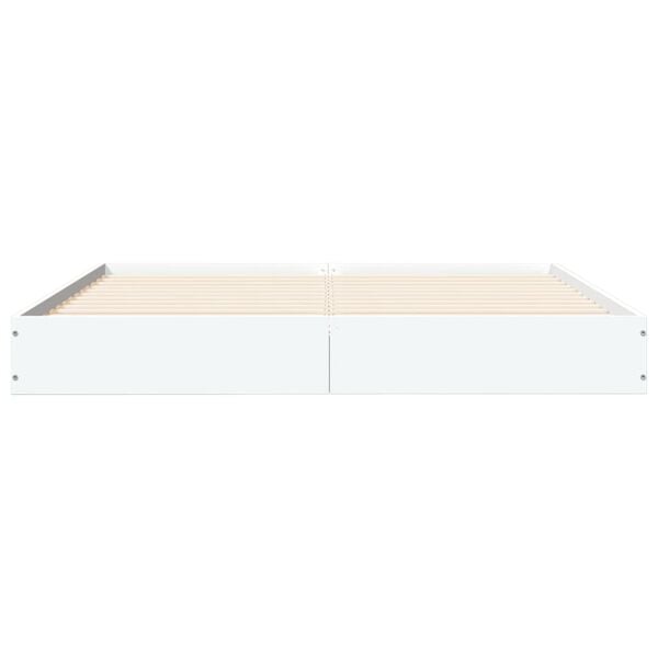 vidaXL Estructura de cama madera de ingenier&iacute;a blanca 135x190 cm