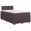 vidaXL Cama box spring con colch&oacute;n Marr&oacute;n Oscuro 120 x 200 cm Tela