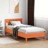 vidaXL Estructura de cama sin colch&oacute;n madera maciza marr&oacute;n 90x190 cm
