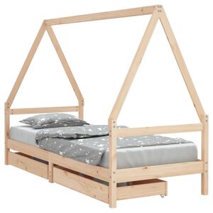 vidaXL Estructura de cama para ni&ntilde;os con cajones madera pino 80x200 cm