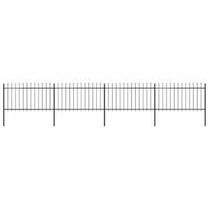 vidaXL Valla de jard&iacute;n con punta de lanza de acero 671x100 cm negra