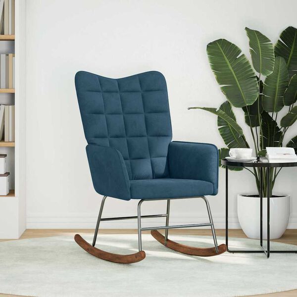 vidaXL Silla mecedora de terciopelo azul