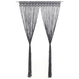 vidaXL Cortina de macram&eacute; algod&oacute;n gris antracita 140x240 cm