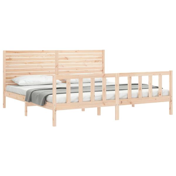 vidaXL Estructura de cama sin colchón madera maciza de pino 200x200 cm