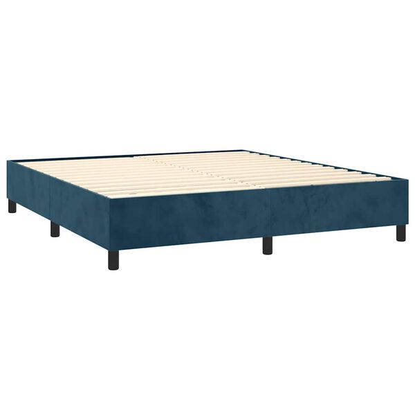 vidaXL Estructura de cama con somier terciopelo azul oscuro 180x200cm