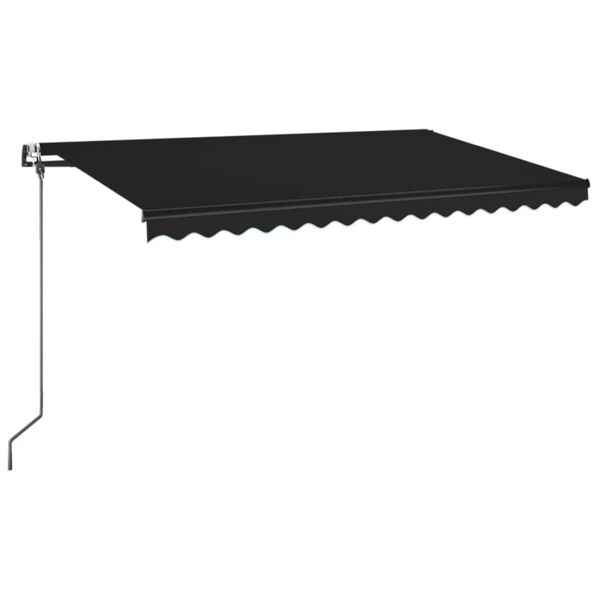 vidaXL Toldo autom&aacute;tico LED sensor de viento gris antracita 400x350 cm
