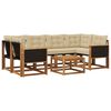 vidaXL Conjunto de sof&aacute;s de exterior 7 uds. Natural y Beige