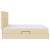 vidaXL Cama con almacenamiento Crema 200 x 200 cm Cuero sint&eacute;tico