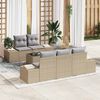 vidaXL Conjunto de sof&aacute; de jard&iacute;n 6 pcs Beige rat&aacute;n sint&eacute;tico