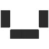 vidaXL Conjunto de mueble para TV de pared 4 pcs Negro