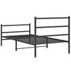 vidaXL Estructura cama sin colch&oacute;n con estribo metal negro 100x200 cm
