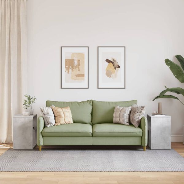 vidaXL Mesa auxiliar 2 uds madera ingenier&iacute;a gris hormig&oacute;n 50x30x50 cm