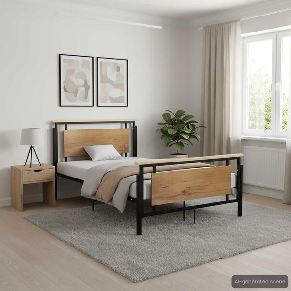 vidaXL Estructura de cama sin colch&oacute;n metal 120x200 cm