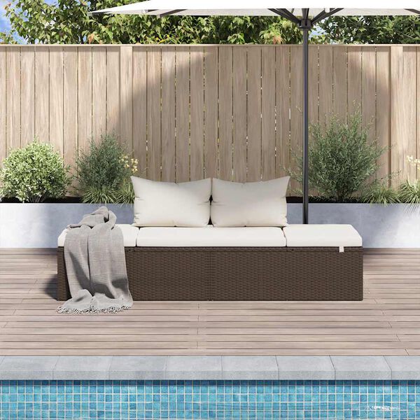 vidaXL Cama de jardín 195x60 cm ratán sintético marrón