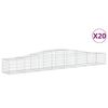 vidaXL Cestas de gaviones 20 uds forma de arco hierro 400x50x40/60 cm