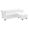 vidaXL Sofá Chesterfield en forma L cuero artificial blanco
