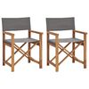 vidaXL Sillas de director 2 uds madera maciza de teca gris