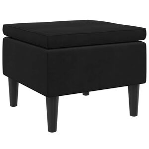 vidaXL Taburete con patas de madera terciopelo negro