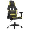 vidaXL Silla gaming tela verde claro y negro