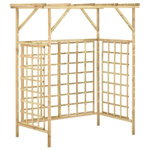vidaXL P&eacute;rgola de jard&iacute;n para 2 cubos de basura madera pino impregnada