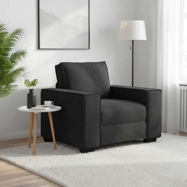 vidaXL Sill&oacute;n de terciopelo negro 100x78x84 cm