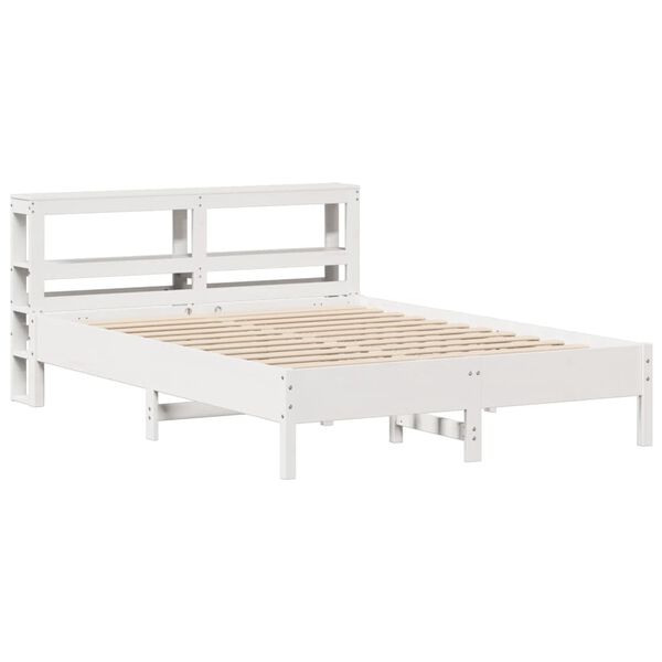 vidaXL Estructura de cama sin colch&oacute;n madera de pino blanca 150x200 cm
