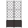vidaXL Macetero de Jard&iacute;n 2 pcs Marr&oacute;n 80 x 40 x 143 cm Pl&aacute;stico