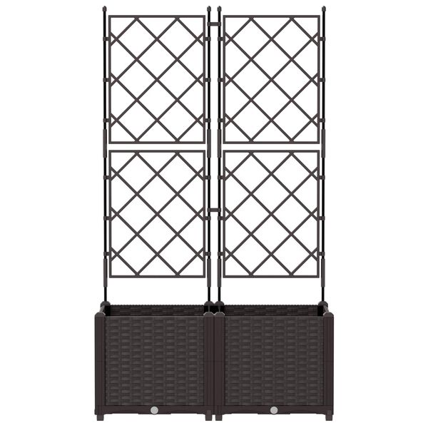 vidaXL Macetero de Jard&iacute;n 2 pcs Marr&oacute;n 80 x 40 x 143 cm Pl&aacute;stico