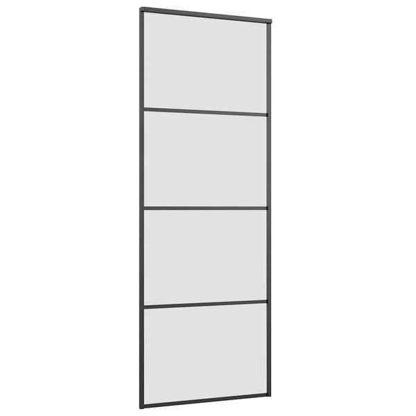 vidaXL Puerta corredera con set herrajes vidrio ESG aluminio 76x205 cm