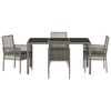 vidaXL Conjunto de Comedor de Jard&iacute;n 5 pcs Gris rat&aacute;n sint&eacute;tico