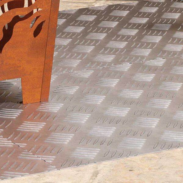 vidaXL Pelda&ntilde;o Rectangular 4 pcs Plateado 100 x 50 cm Aluminio