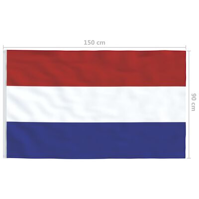 vidaXL Bandera de Holanda y mástil de aluminio 6,2 m