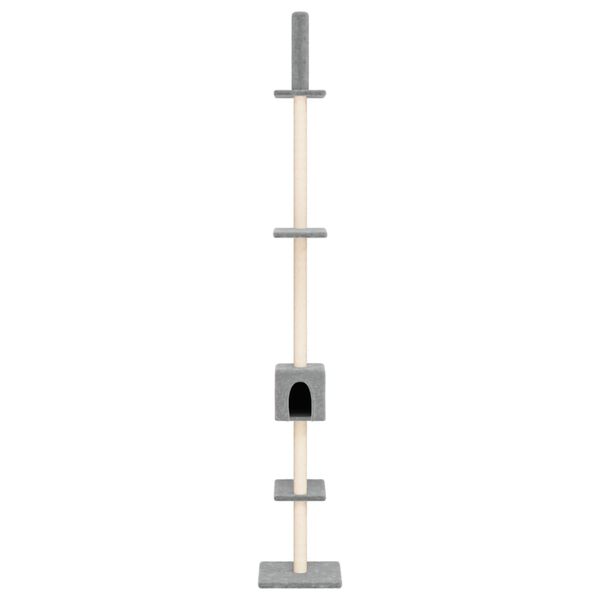 vidaXL &Aacute;rbol rascador gatos suelo a techo gris claro 250,5-276,5 cm