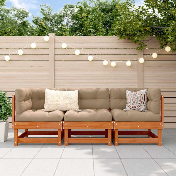 Unidades de sof&aacute; seccional Marr&oacute;n Cera 183 x 61 x 62 cm Pino macizo