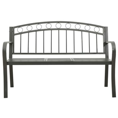 vidaXL Banco de jardín con mesa acero gris 120 cm