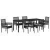 vidaXL Conjunto de Comedor de Jard&iacute;n 7 pcs Negro rat&aacute;n sint&eacute;tico