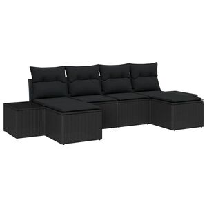 vidaXL Conjunto de sof&aacute; de jard&iacute;n 4 pcs Negro rat&aacute;n sint&eacute;tico
