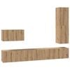 vidaXL Conjunto de mueble de TV con caj&oacute;n 4 pcs Roble artesanal