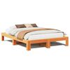 vidaXL Cama sin colch&oacute;n madera maciza de pino marr&oacute;n cera 160x200 cm