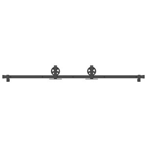 vidaXL Kit de herrajes para puertas correderas acero negro 183 cm