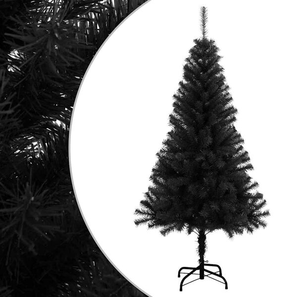 vidaXL &Aacute;rbol de Navidad artificial con soporte PVC negro 150 cm