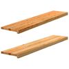 vidaXL Pelda&ntilde;os de escalera 2 uds madera maciza roble marr&oacute;n claro