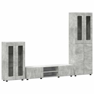 vidaXL Conjunto de mueble de TV FLORIN 3 pcs Gris Concreto